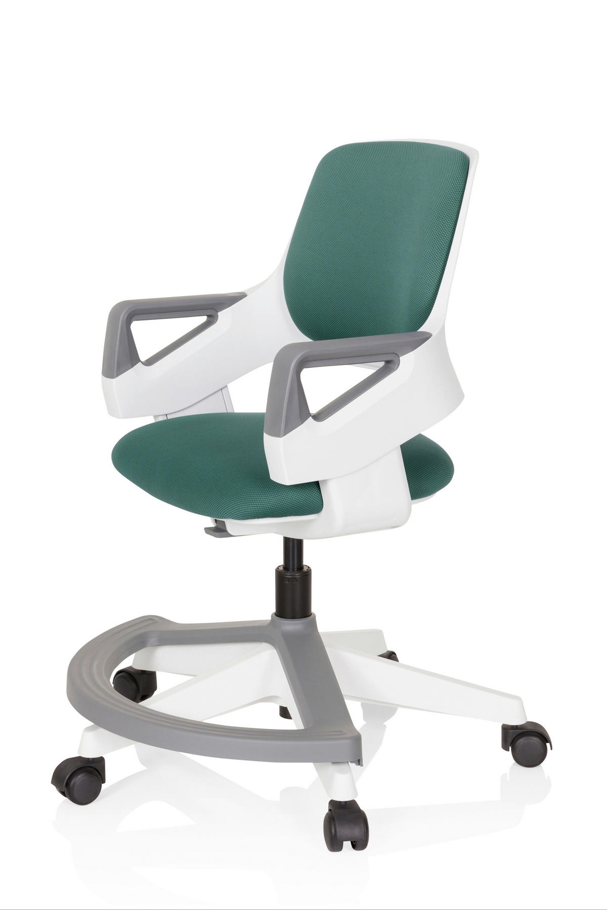 OTOČNÁ ŽIDLE PRO MLÁDEŽ, struktura, petrolej - šedá/bílá, Moderní, textil/plast (53/80 - 93/60cm) - MID.YOU