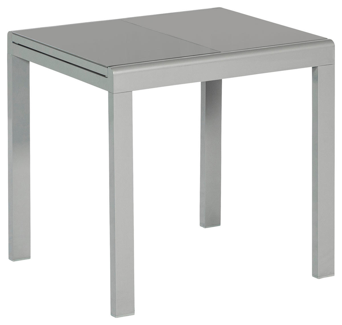 ZAHRADNÍ STŮL, kov, sklo, 80-120/70/75,5 cm - barvy stříbra, Konvenční, kov/sklo (80-120/70/75,5cm) - Gardenson