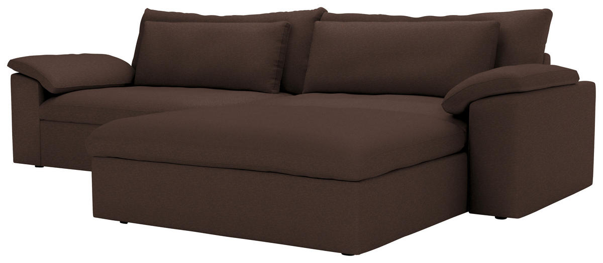 ECKSOFA  Chenille Braun  - Schwarz/Braun, Modern, Kunststoff/Textil (306/198cm) - Carryhome