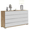 SIDEBOARD  in 149/82/42 cm  - Chromfarben/Eiche Bianco, Basics, Glas/Holzwerkstoff (149/82/42cm) - Venda