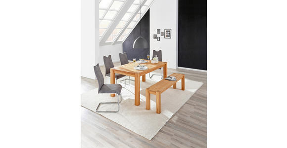 ESSTISCH Buchefarben rechteckig   - Buchefarben, KONVENTIONELL, Holz (160-240/90/76cm) - Linea Natura