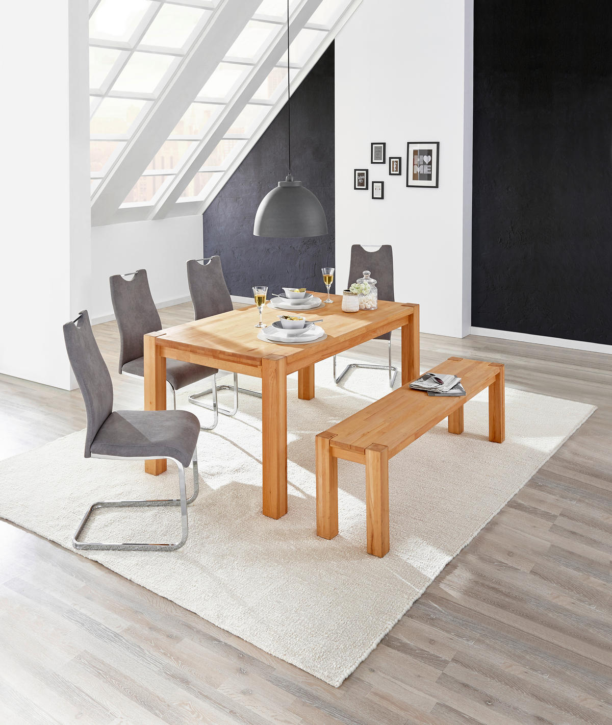 ESSTISCH Kernbuche massiv rechteckig Buchefarben  - Buchefarben, KONVENTIONELL, Holz (160-240/90/76cm) - Linea Natura