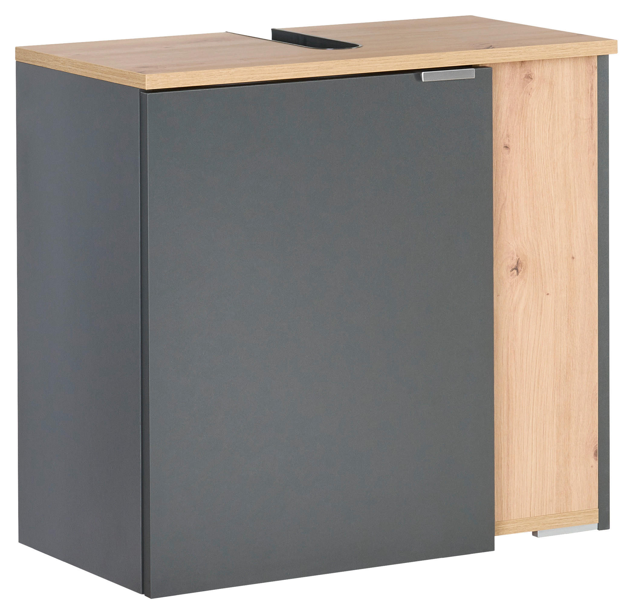 home24 Waschbeckenunterschrank Palium Anthrazit, Eiche Artisan 60x56x32 cm