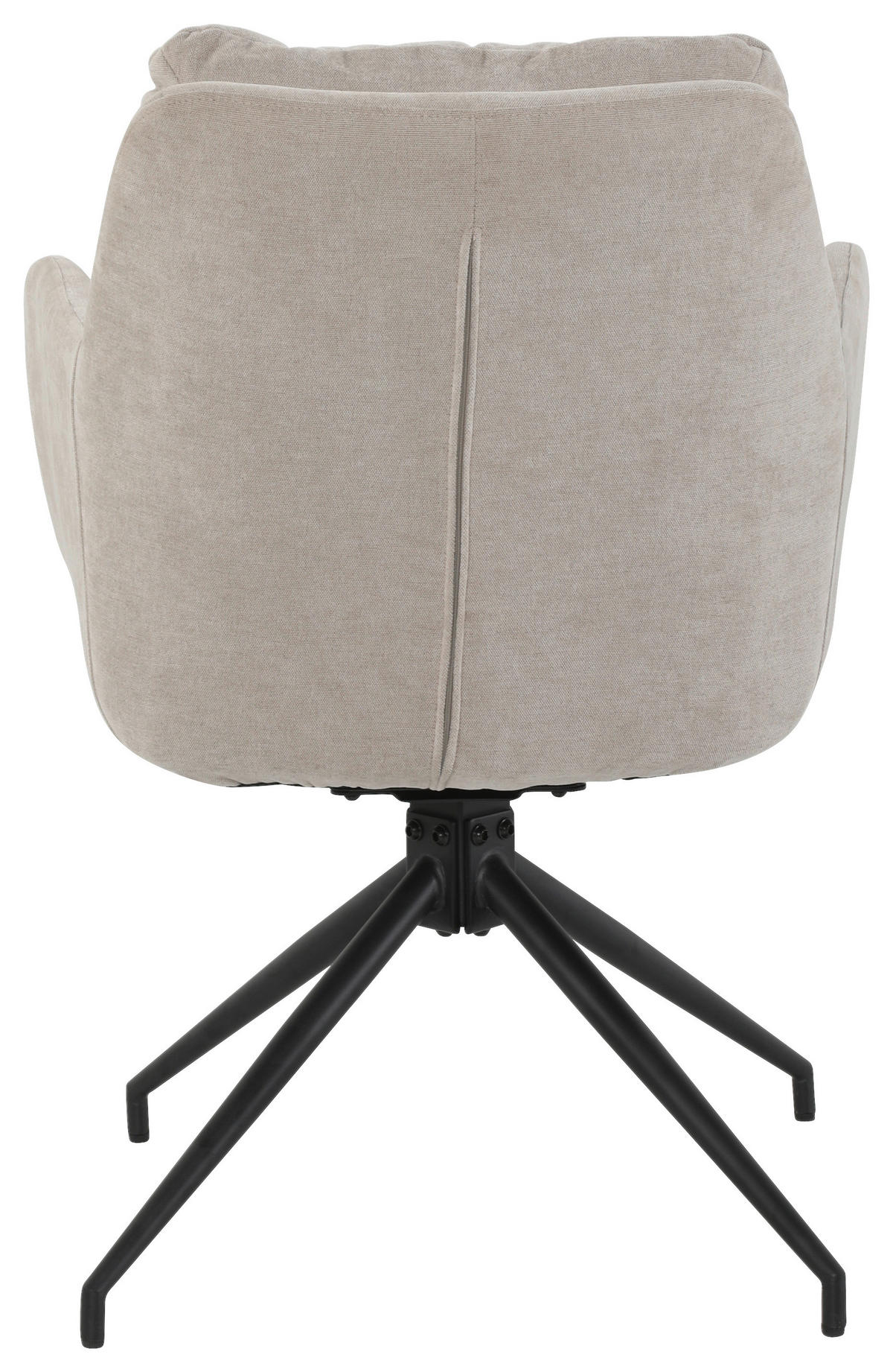 ARMLEHNSTUHL  Sitzfläche 180° drehbar, automatische Rückholfunktion Chenille  Schwarz, Beige  - Beige/Schwarz, MODERN, Textil/Metall (57.5/82/65cm) - Livetastic