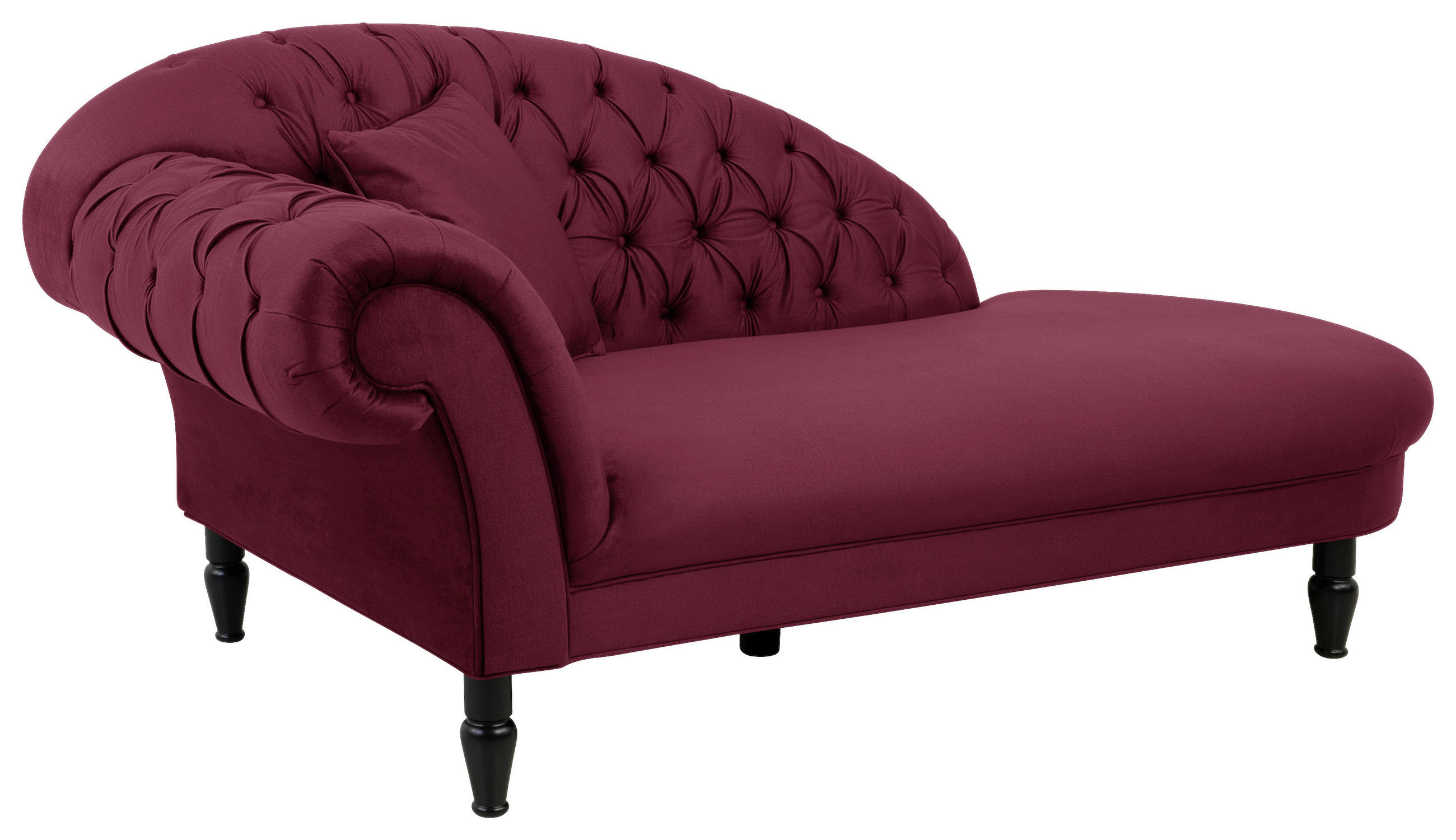 RÉCAMIERE in Velours Rot  - Rot/Schwarz, Design, Holz/Textil (216/91/103cm) - MID.YOU