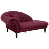 RÉCAMIERE in Velours Rot  - Rot/Schwarz, Design, Holz/Textil (216/91/103cm) - MID.YOU
