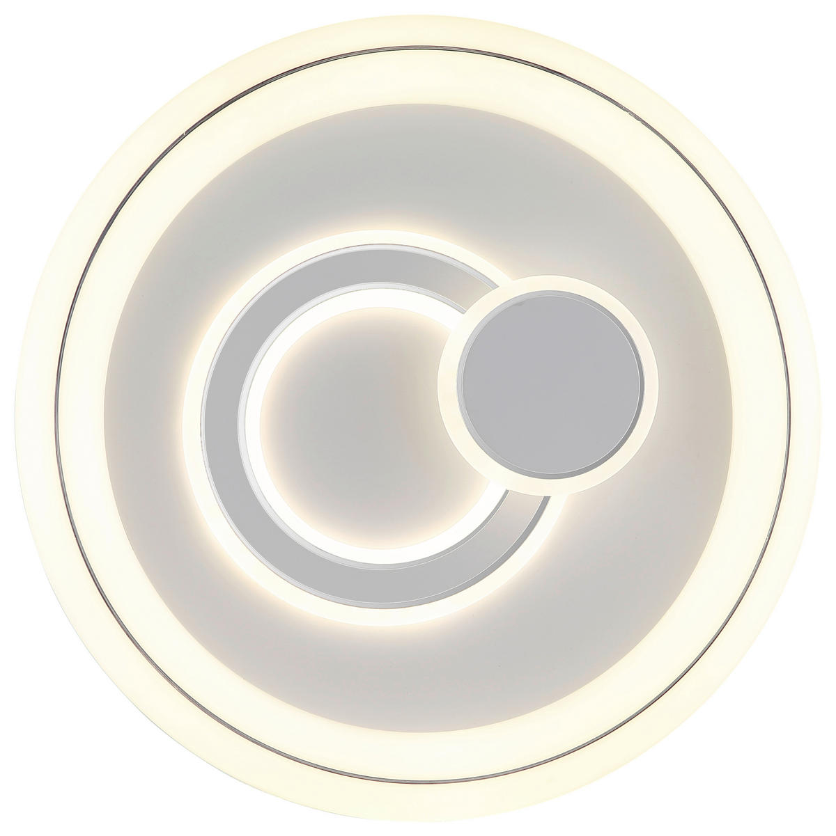 DECKENLEUCHTE 48/7,5 cm  - Opal/Weiß, Trend, Kunststoff/Metall (48/7,5cm) - Collet's Monde
