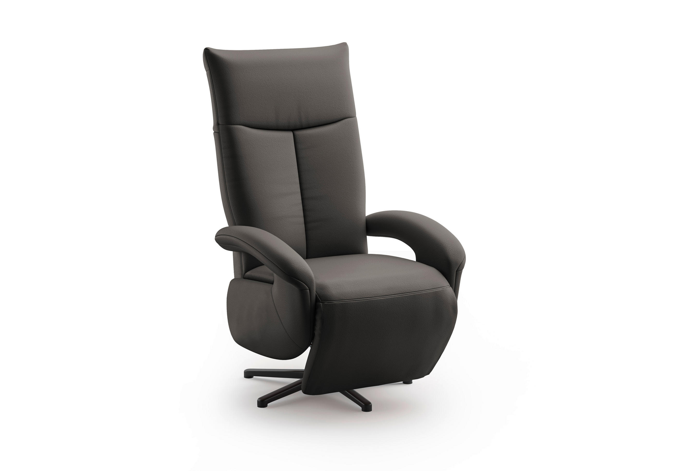 SESSEL in Echtleder Anthrazit  - Anthrazit/Schwarz, KONVENTIONELL, Leder/Metall (74/112/82cm) - Sit & More