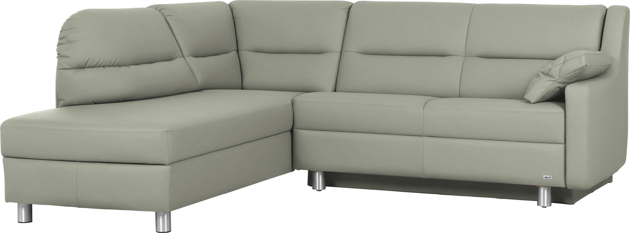 ECKSOFA in Echtleder Grau  208/226 cm  - Alufarben/Grau, KONVENTIONELL, Leder/Metall (208/226cm) - Sedda