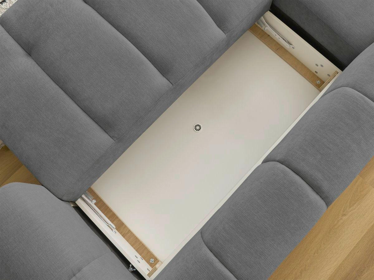 ECKSCHLAFSOFA FUJI Leinenoptik Dunkelgrau  inkl.  - Dunkelgrau/Schwarz, MODERN, Kunststoff/Textil (160/292cm)