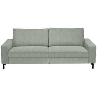 3-SITZER-SOFA in Flachgewebe Platinfarben  - Platinfarben/Schwarz, Design, Textil/Metall (218/86/97cm) - Hom`in