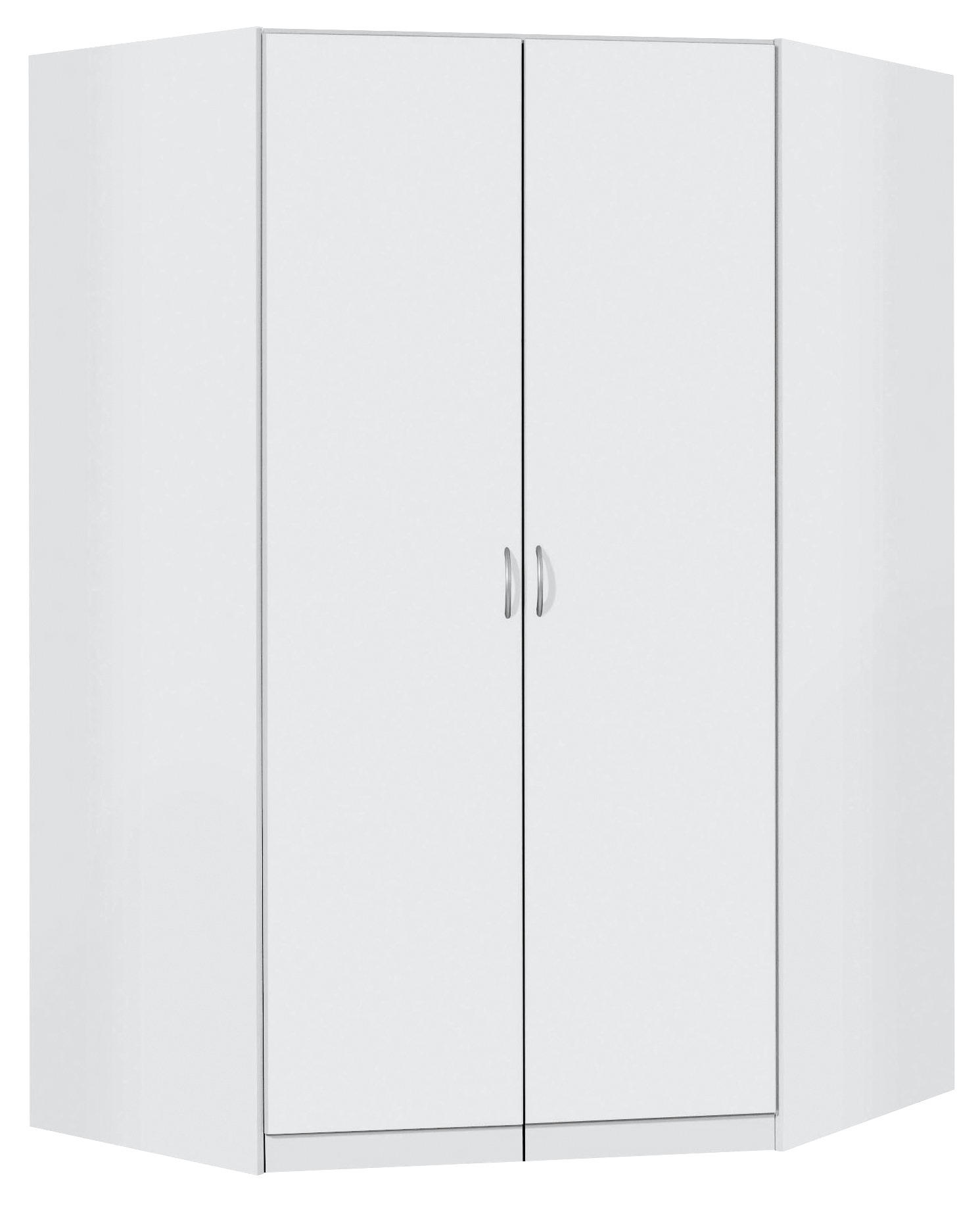 ECKSCHRANK Weiß  - Silberfarben/Weiß, Design, Holzwerkstoff/Kunststoff (117/117/197/52,2cm) - Carryhome