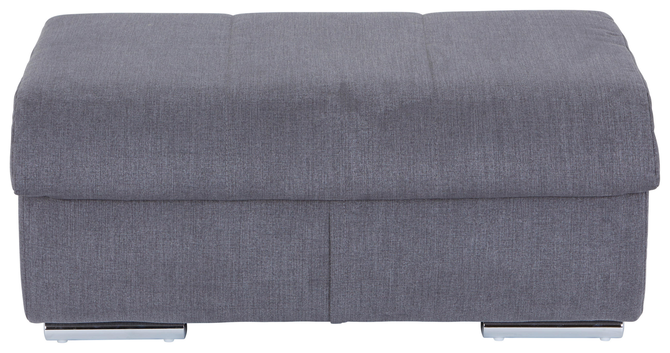 HOCKER Mikrofaser Dunkelgrau  - Chromfarben/Dunkelgrau, MODERN, Textil/Metall (100/43/80cm) - MID.YOU