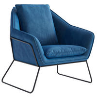 SESSEL in Flachgewebe Hellblau  - Edelstahlfarben/Hellblau, Design, Textil/Metall (78/85/85cm) - Livetastic