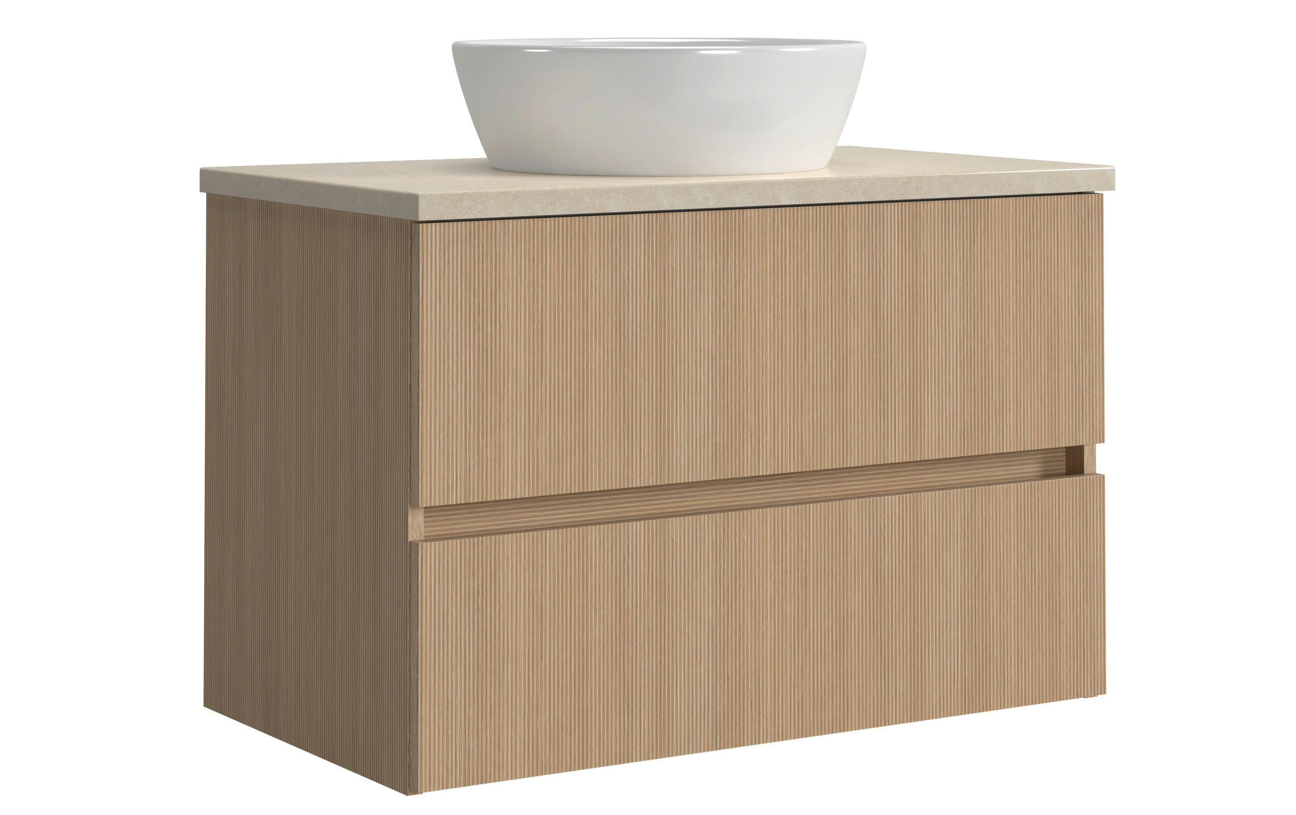 WASCHTISCHKOMBI 80 cm  - Sandfarben/Eichefarben, KONVENTIONELL, Keramik/Holzwerkstoff (80cm) - Xora