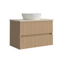 WASCHTISCHKOMBI 80 cm  - Sandfarben/Eichefarben, KONVENTIONELL, Keramik/Holzwerkstoff (80cm) - Xora