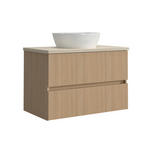 WASCHTISCHKOMBI 80 cm  - Sandfarben/Eichefarben, KONVENTIONELL, Keramik/Holzwerkstoff (80cm) - Xora