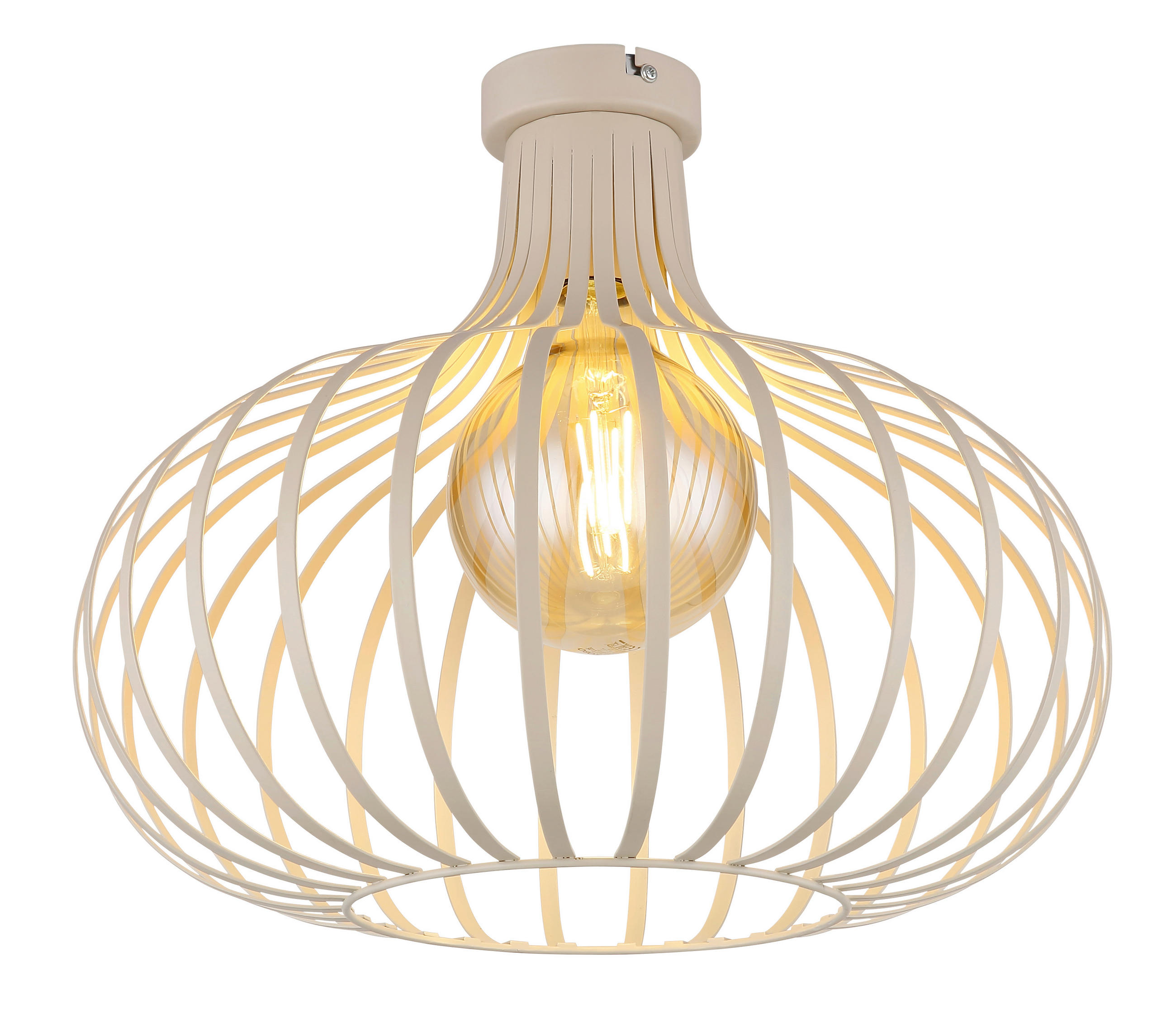 DECKENLEUCHTE MATEO 40/35 cm   - Sandfarben/Creme, Basics, Metall (40/35cm) - Globo