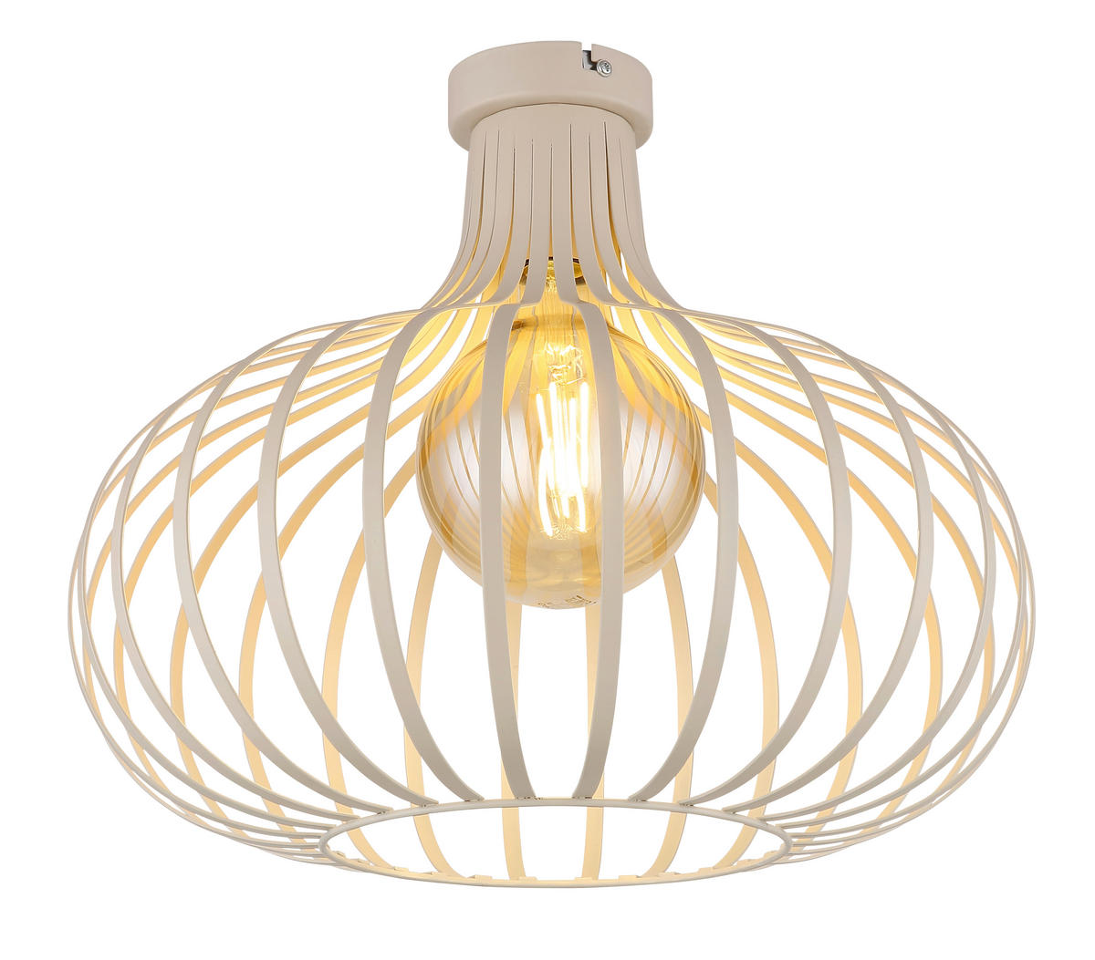 DECKENLEUCHTE MATEO 40/35 cm   - Sandfarben/Creme, Basics, Metall (40/35cm) - Globo