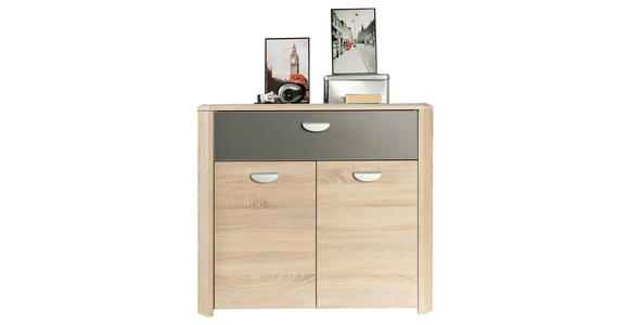 KOMMODE , 94/82/41 cm, 1 Schublade(n)  - Eichefarben/Anthrazit, Basics, Holzwerkstoff (94/82/41cm) - Carryhome