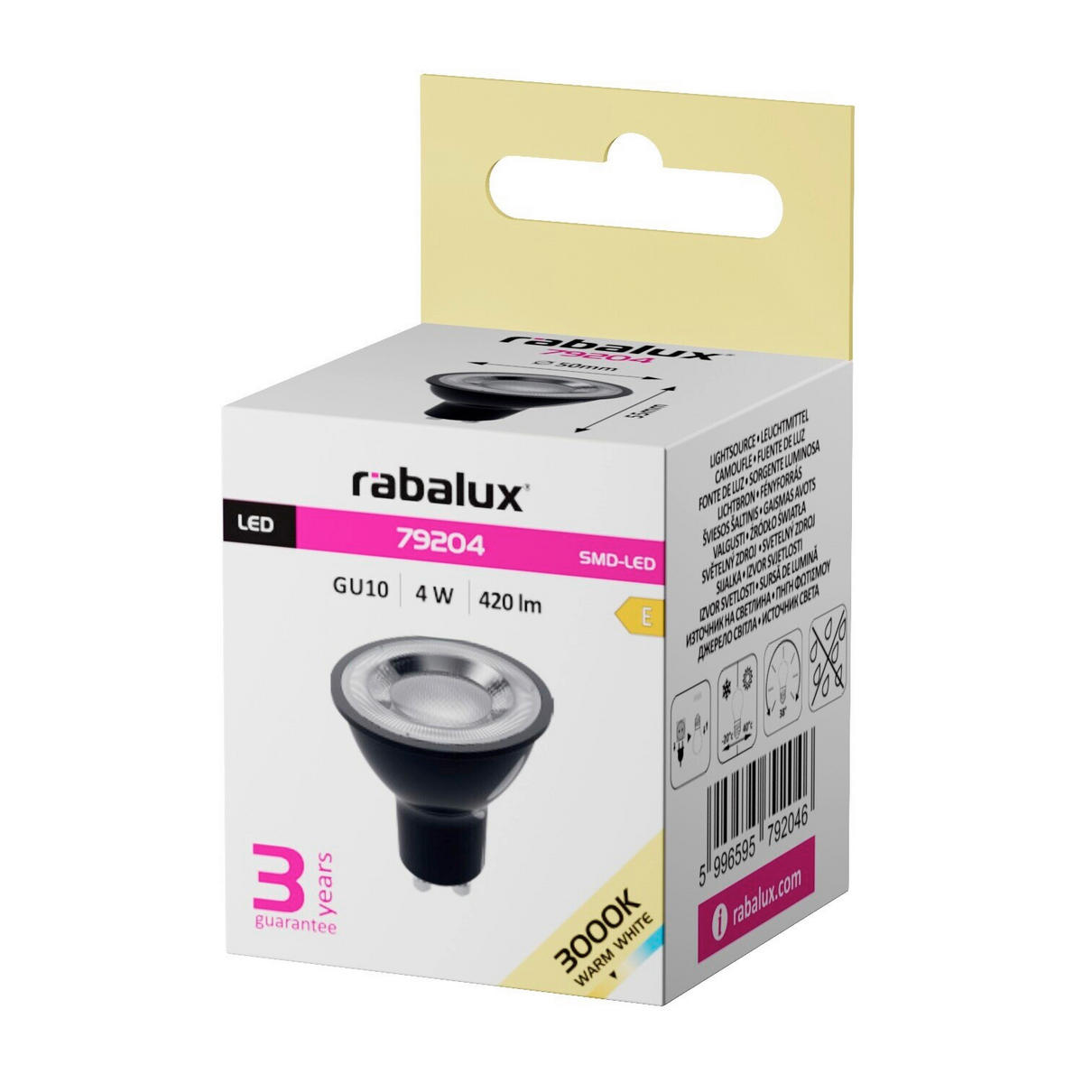 LED ŽARULJA GU10 , 4 W , 420 lm , 3000 K   - crna, Basics, plastika (5/5,5cm)