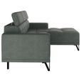 ECKSOFA Waldgrün Chenille  - Waldgrün/Schwarz, KONVENTIONELL, Textil/Metall (264/178cm) - Hom`in