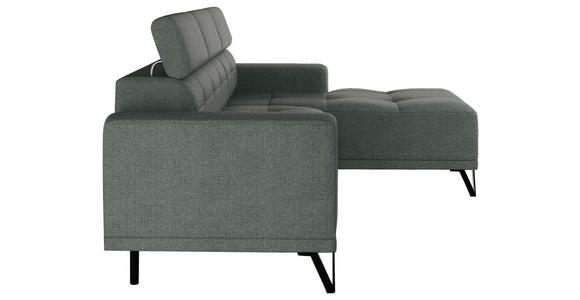 ECKSOFA Waldgrün Chenille - Waldgrün/Schwarz, KONVENTIONELL, Textil/Metall (264/178cm) - Hom`in