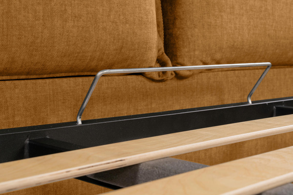 KÁRPITOZOTT ÁGY 180/200 cm  aranybarna  - aranybarna/fekete, Basics, műanyag/textil (180/200cm) - Carryhome