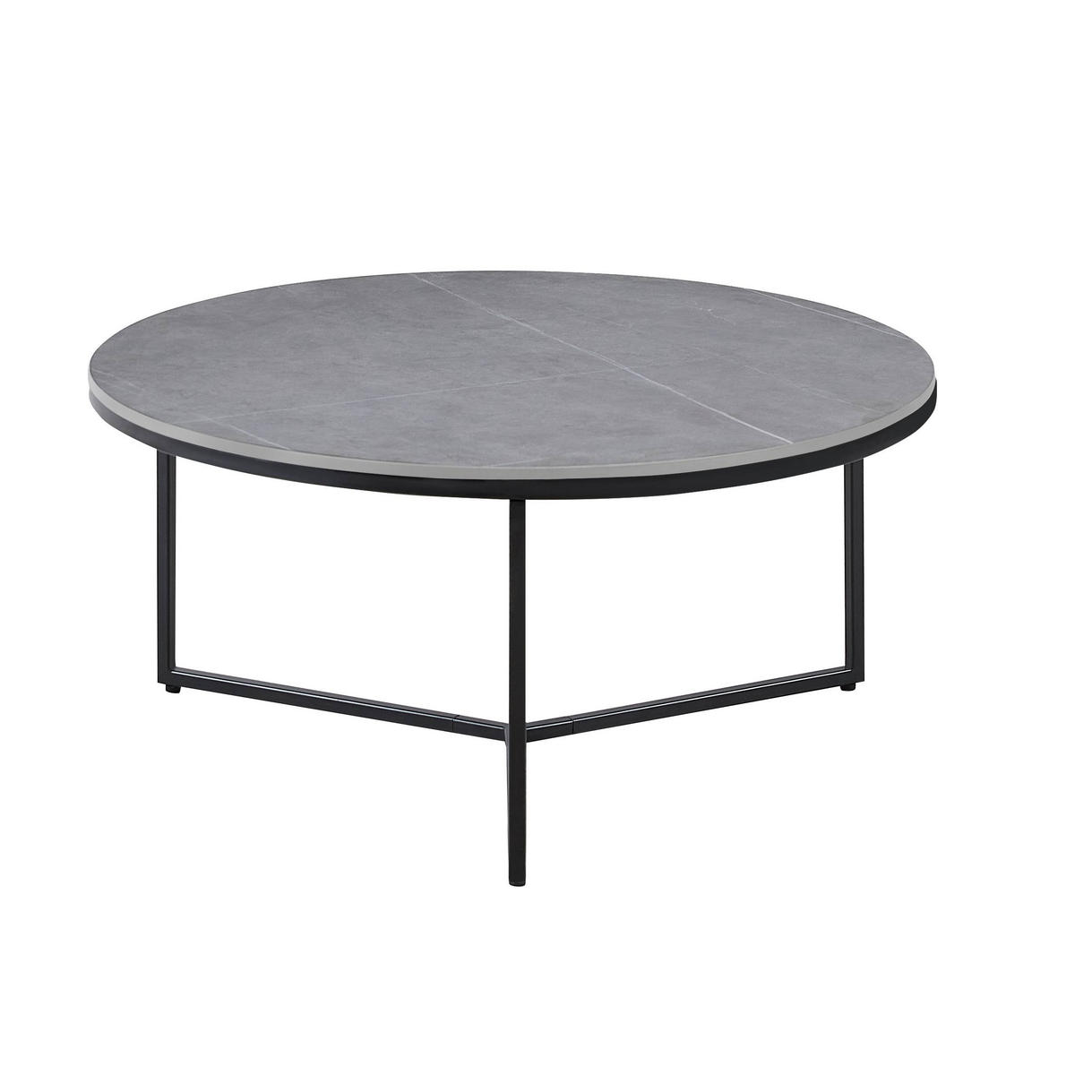 COUCHTISCH in Metall, Keramik 80/80/37 cm  - Schwarz/Grau, Design, Keramik/Metall (80/80/37cm) - Livetastic