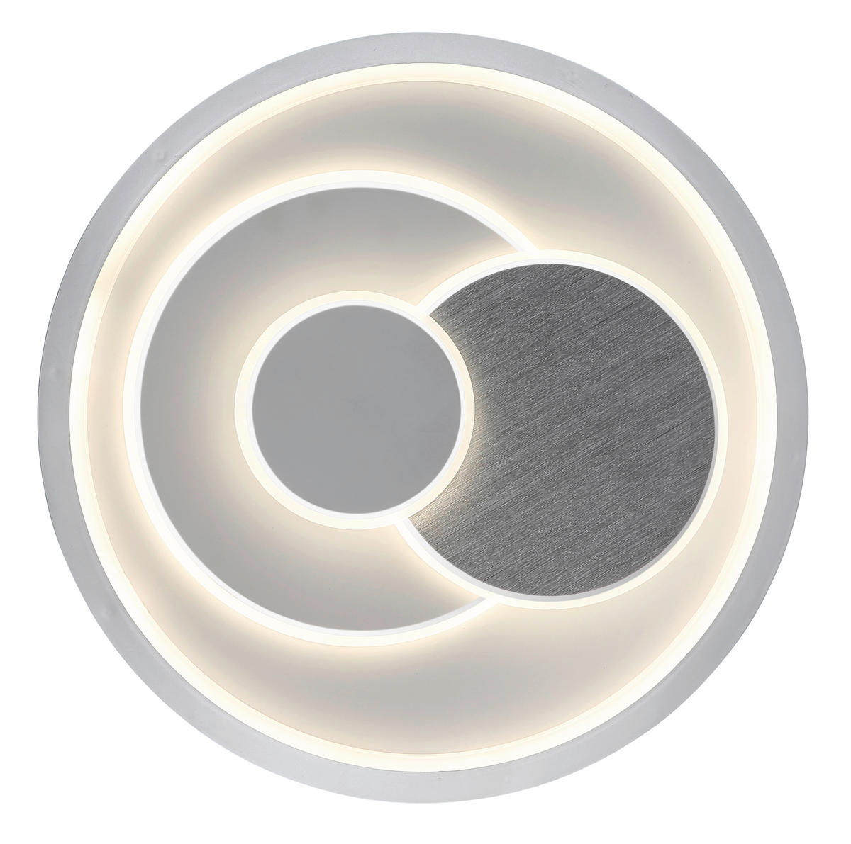 LED-DECKENLEUCHTE 48/5,7 cm   - Silberfarben/Weiß, Design, Kunststoff/Metall (48/5,7cm) - Globo