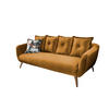 3-SITZER-SOFA Velours Gelb, Multicolor  - Gelb/Buchefarben, MODERN, Holz/Textil (236/94/103cm) - Livetastic
