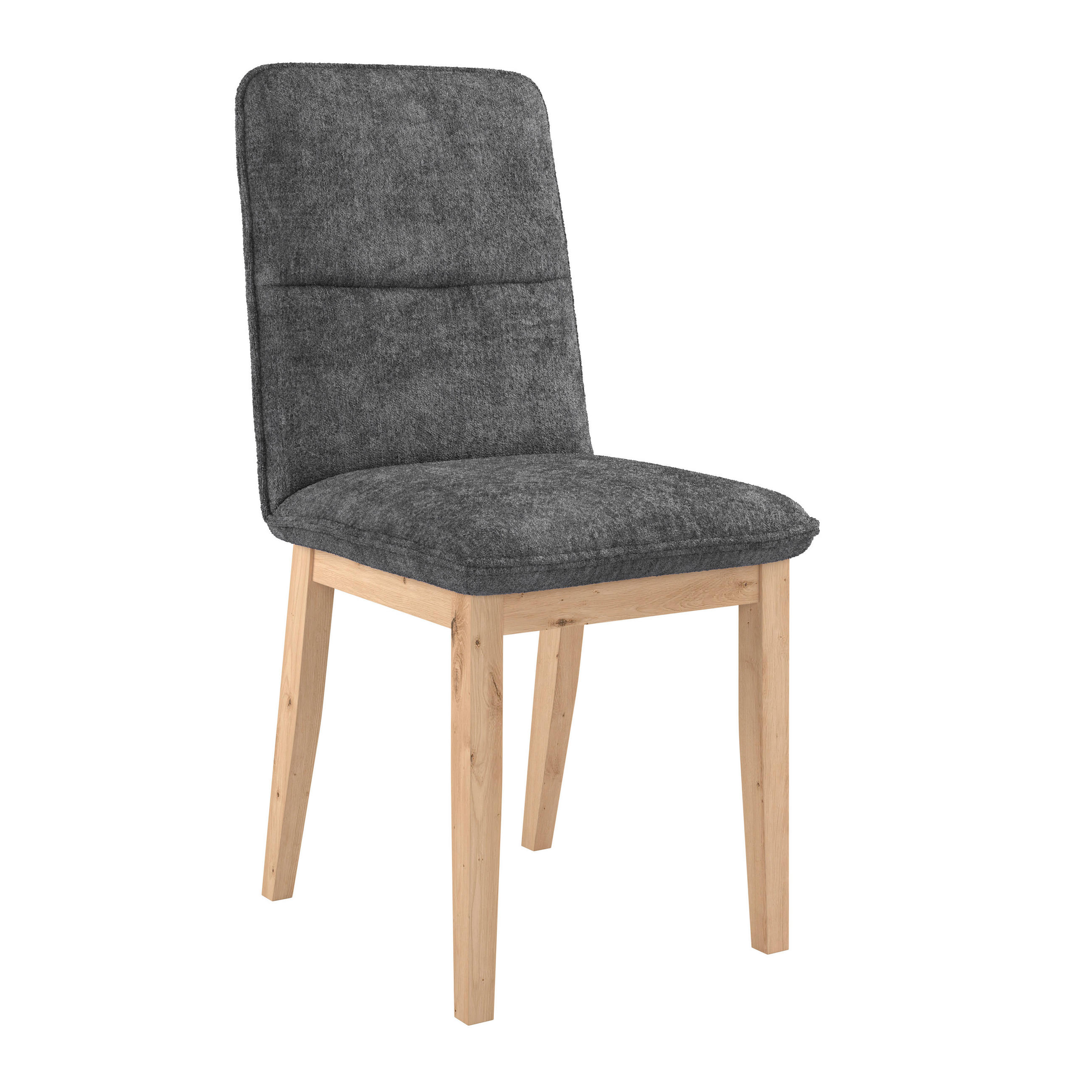 STUHL Webstoff Anthrazit Eiche vollmassiv  - Eichefarben/Anthrazit, KONVENTIONELL, Holz/Textil (47/91/44cm) - James Wood