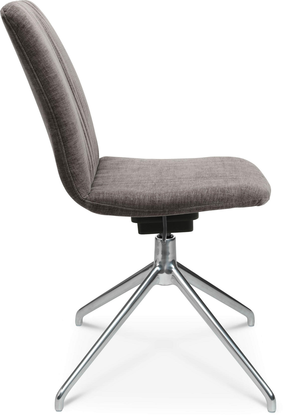 STUHL  in Stahl Velours  - Taupe/Alufarben, Design, Textil/Metall (46/81,5-84,5/55cm) - Johann Jakob
