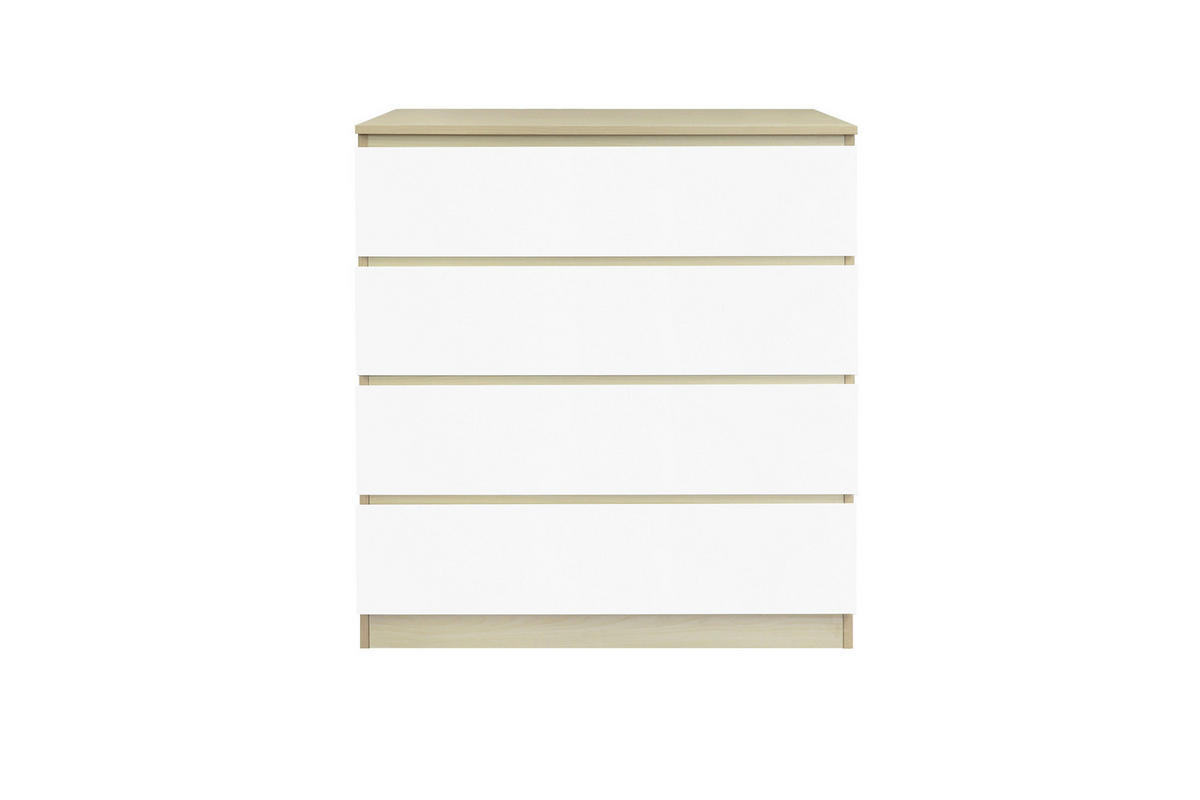 KOMMODE  in 80/93,5/39,5 cm  - Weiß/Naturfarben, Design, Holzwerkstoff (80/93,5/39,5cm) - Livetastic