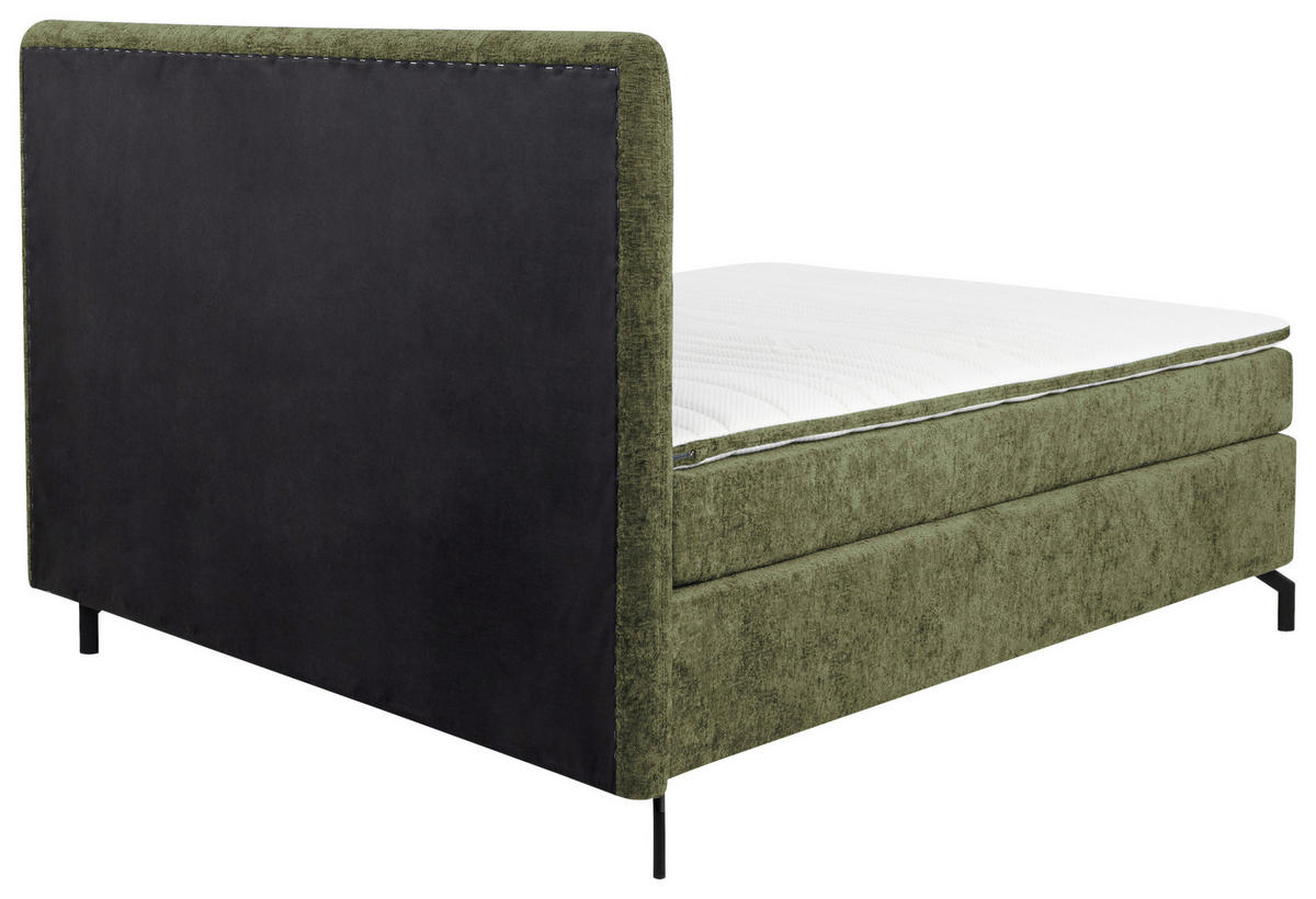 POSTELJA BOXSPRING 160 cm   x 200 cm  , tekstil zelena  - črna/zelena, Design, kovina/tekstil (160/200cm) - Esposa