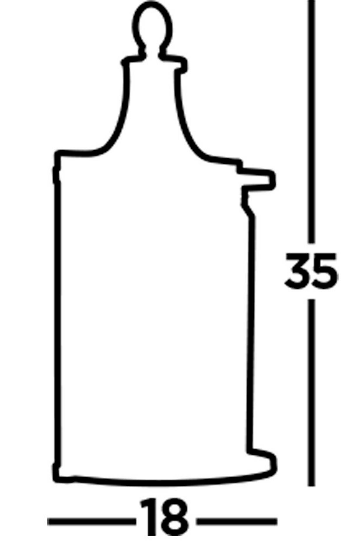 WANDLEUCHTE 18/35 cm   - Chromfarben, KONVENTIONELL, Glas/Metall (18/35cm)