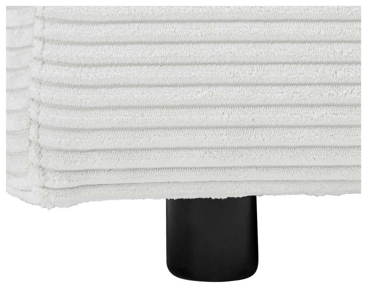 ECKSOFA in Cord Weiss  - Weiss/Schwarz, Design, Kunststoff/Textil (265/224cm) - Hom`in