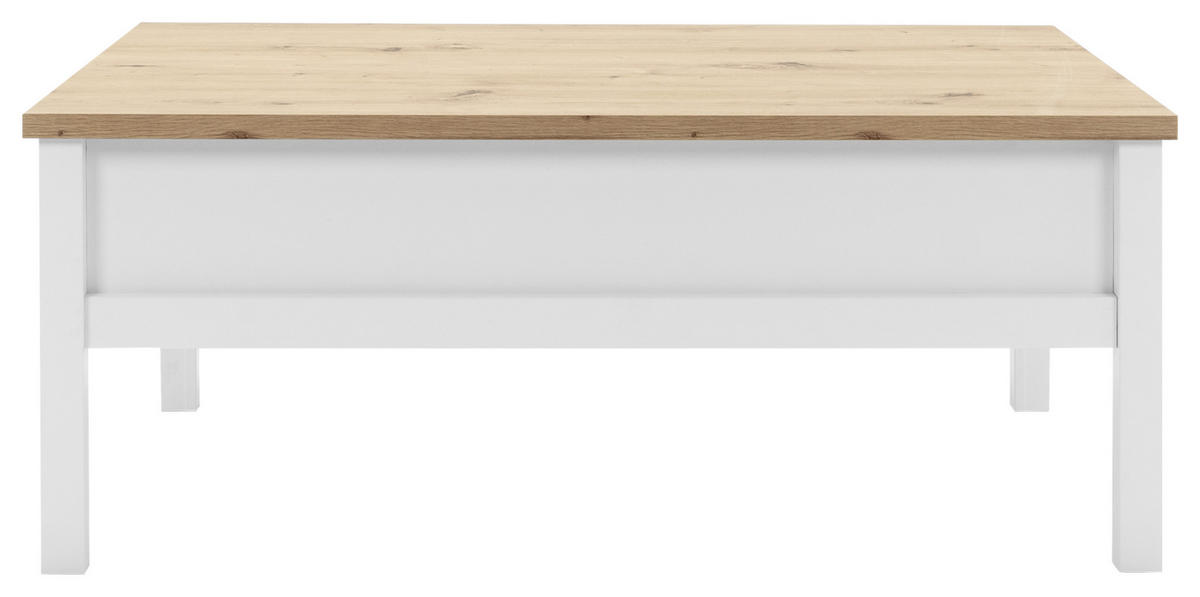COUCHTISCH 100/60/40 cm rechteckig Weiß  - Alufarben/Weiß, KONVENTIONELL, Holzwerkstoff/Metall (100/60/40cm) - MID.YOU