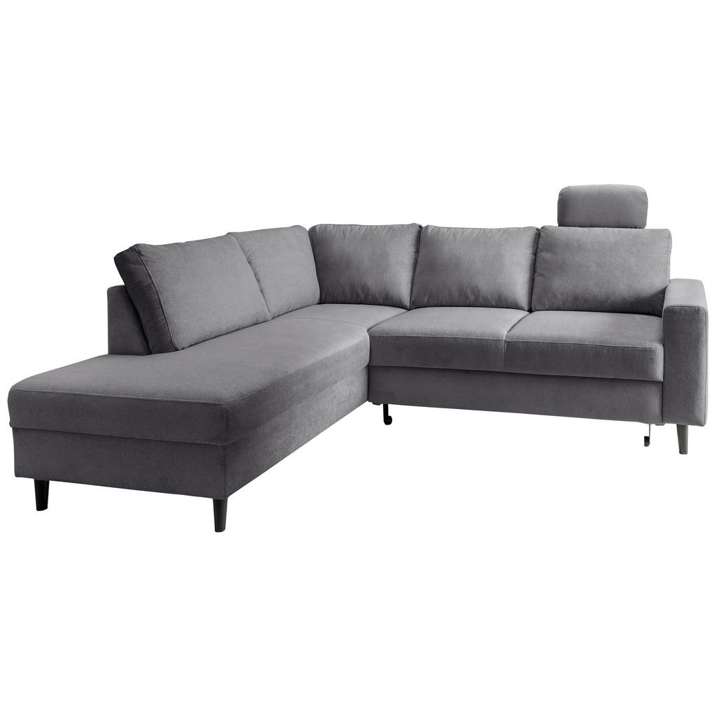 Thumbnail - Livetastic Eckschlafsofa Passione, Dunkelgrau, Textil, Buche, Uni, 4-Sitzer, 242x200 cm, Made in EU, Rücken echt, Wohnzi...