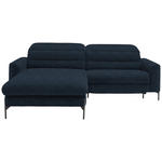 ECKSOFA  in Flachgewebe Blau  191/252 cm  - Blau/Schwarz, Design, Textil/Metall (191/252cm) - Dieter Knoll