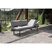 LOUNGESOFA 210/68/77/76 cm Aluminium  - Anthrazit/Grau, MODERN, Textil/Metall (210/68/77/76cm) - Ambia Garden