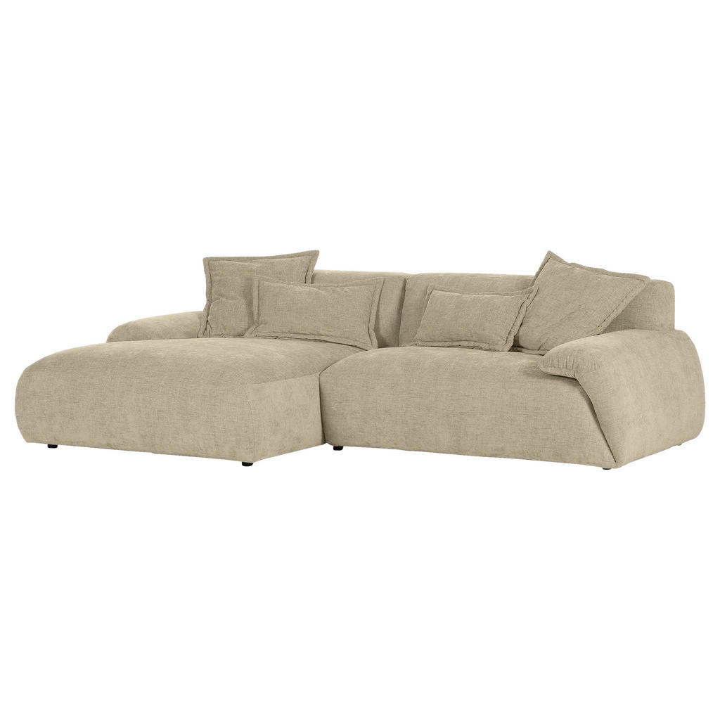 Thumbnail - Carryhome Ecksofa, Beige, Textil, 2-3-Sitzer, Füllung: Polyetherschaumkern, Ottomane links, L-Form, 274x174 cm, Stoffaus...