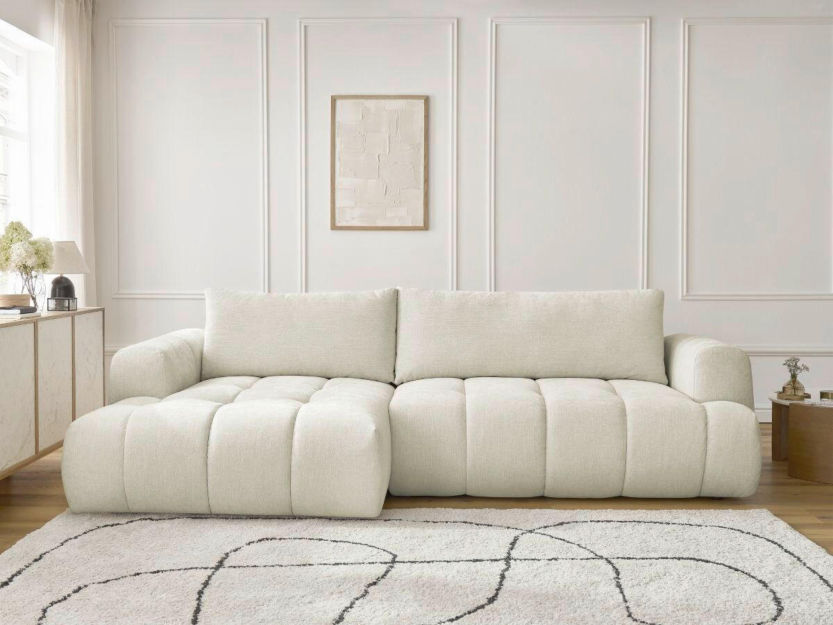 ECKSCHLAFSOFA FUJI Leinenoptik Beige  inkl.  - Beige/Schwarz, MODERN, Kunststoff/Textil (160/292cm)