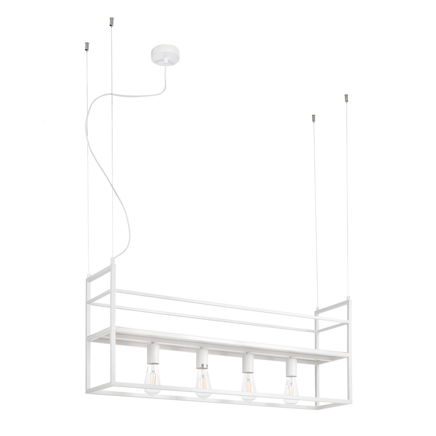 HÄNGELEUCHTE 100/20/160 cm  - Weiß Hochglanz, Basics, Metall (100/20/160cm)