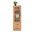 VITRINE  in massiv Buche Buchefarben - Anthrazit/Buchefarben, Natur, Glas/Holz (50/160/42cm) - Linea Natura