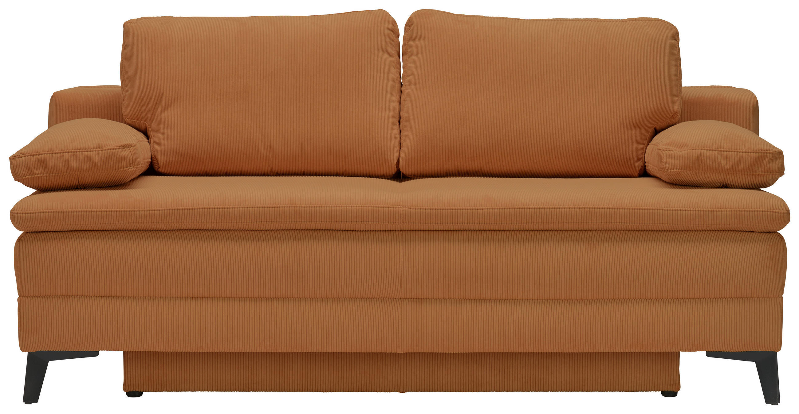 BOXSPRINGSOFA in Cord Rostfarben  - Rostfarben/Schwarz, Design, Textil/Metall (200/100/108cm) - Novel