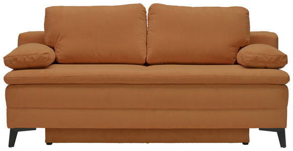 BOXSPRINGSOFA in Cord Rostfarben  - Rostfarben/Schwarz, MODERN, Textil/Metall (200/100/108cm) - Novel