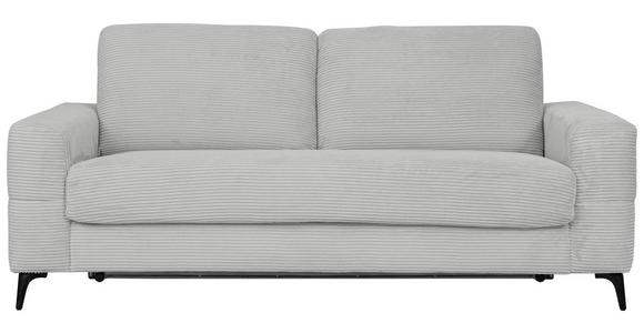 SCHLAFSOFA Cord Hellgrau  - Hellgrau/Schwarz, Design, Textil/Metall (204/89/98cm) - Carryhome