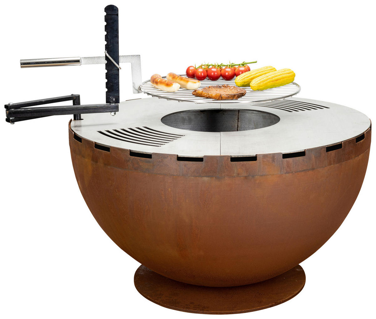 FEUERSCHALE  - Edelstahlfarben/Rostfarben, Design, Metall (60/60/37cm) - Nouvel