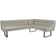 ECKBANK 237/178 cm Struktur Echtleder Schwarz, Beige   - Beige/Schwarz, Design, Leder/Textil (237/178cm) - Novel